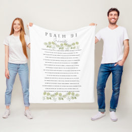  Psalm 91 Watercolor Leaves Over Your Child Custom Fleece Blanket