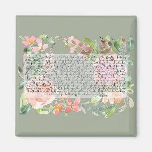 Psalm 91 watercolor scripture art magnet