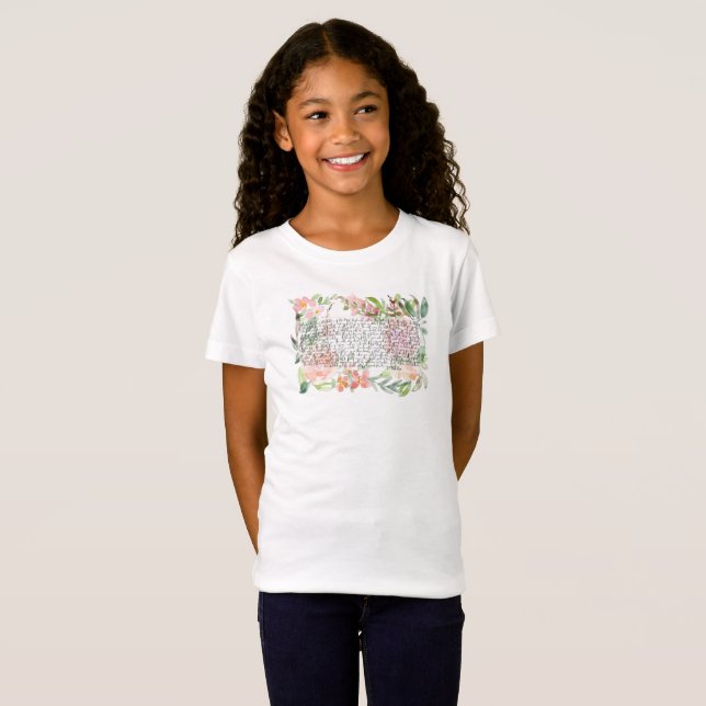 Psalm 91 watercolor scripture art T-Shirt (Front Full)