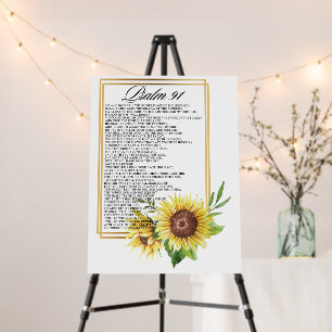 Psalm 91 Watercolor Sunflower Frame Scriptures Foam Board