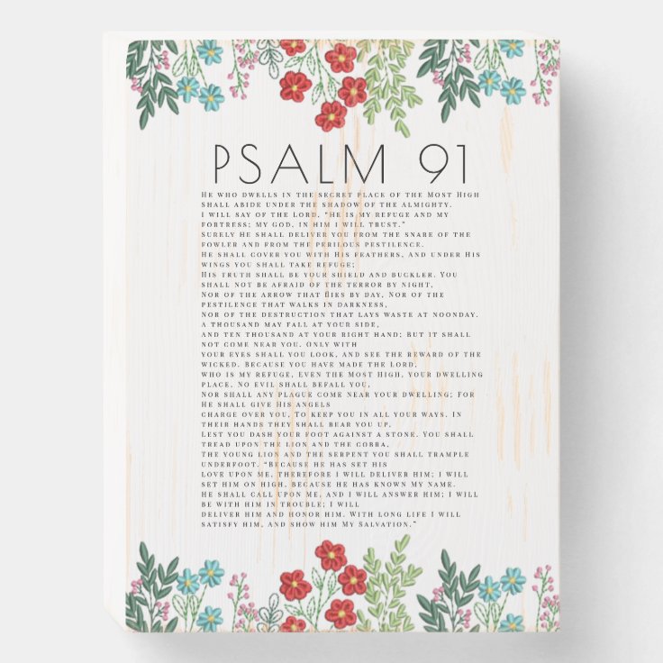 psalm-91-wood-sign-colorful-floral-flowers-zazzle
