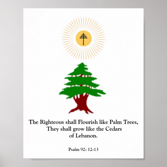 Psalm 92: 12-13 Cedar of Lebanon Maronite Poster (Front)