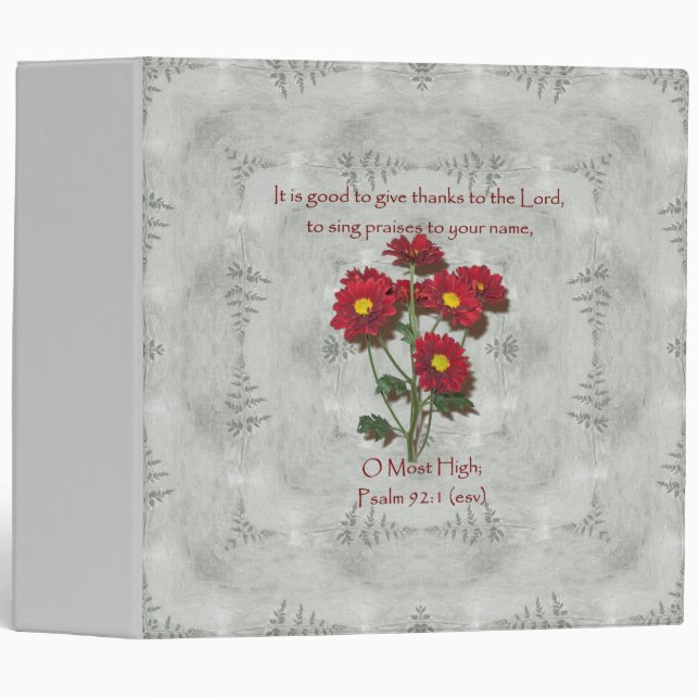 Psalm 92:1 ~ Give Thanks to the Lord Binder (Front/Spine)