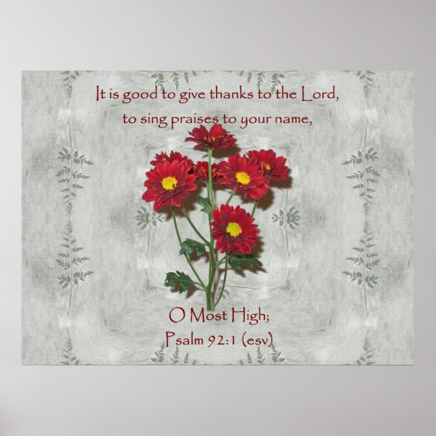 Psalm 92:1 ~ Give Thanks To The Lord Poster | Zazzle.com