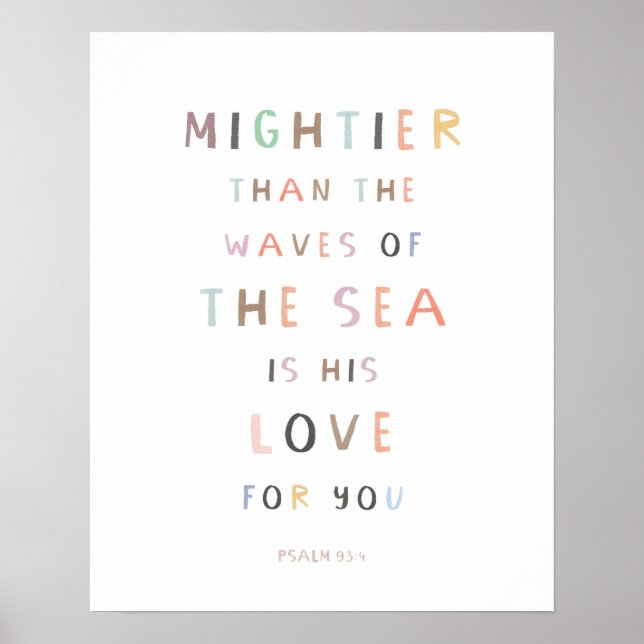 Psalm 93:4 Mightier Than the Waves of the Sea Poster (Front)