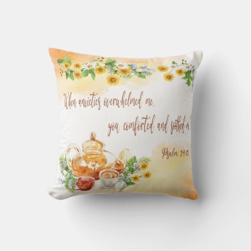 Psalm 9419 Jehovah comforted me Throw Pillow