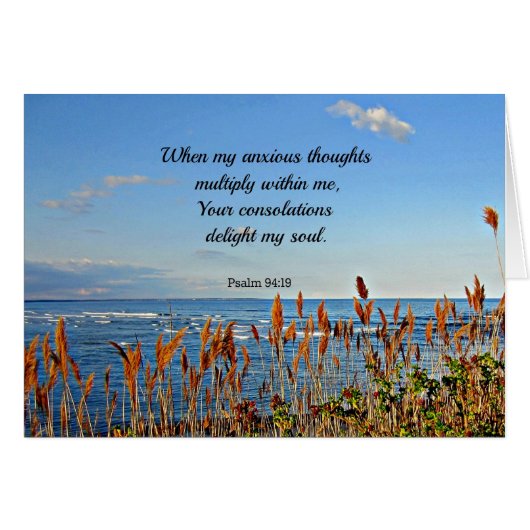 Psalm 94:19 When my anxious thoughts... Cards (Front Horizontal)