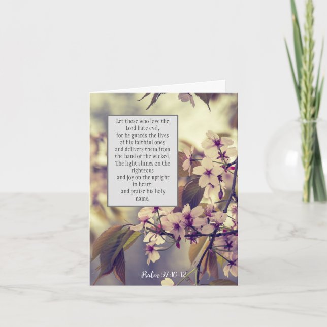 Psalm 97:10-12, Christian folded card (Front)