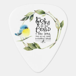 Psalm 98:1 Sing to the Lord a New Song Bible Verse Guitar Pick