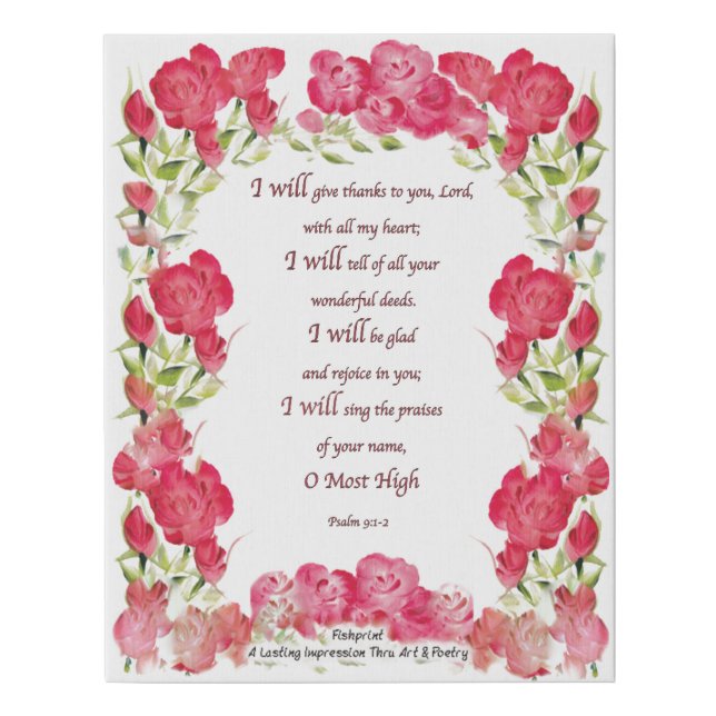 Psalm 9:1-2 Canvas (Front)