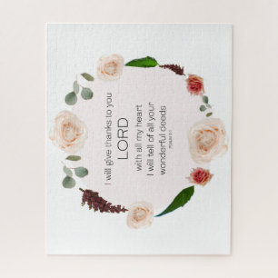 Psalm 9:1, Bible Verse Jigsaw Puzzle