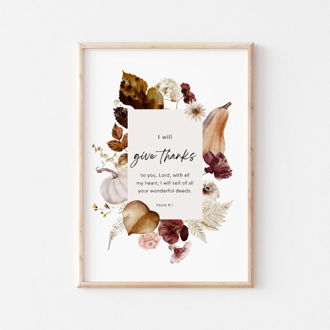 Psalm 9:1 Scripture Poster – Give Thanks Christian (Creator Uploaded)