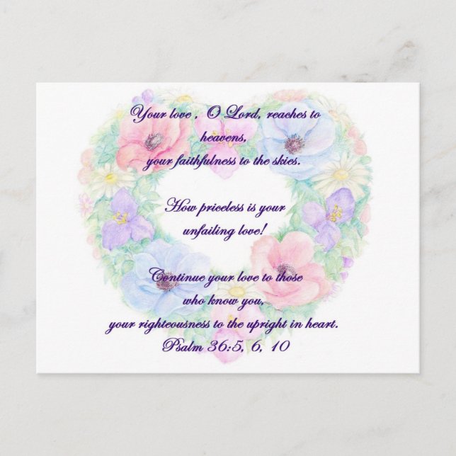 Psalm and flower reath postcard (Front)