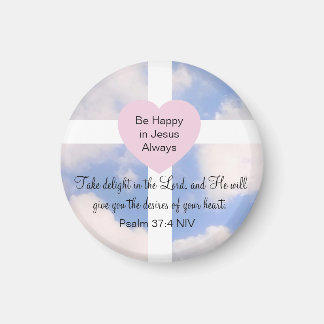 Psalm Bible Verse Delight in the Lord Blue Sky  Magnet