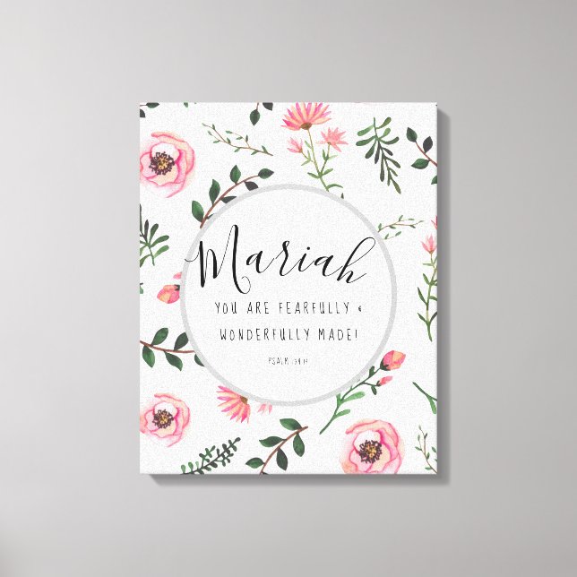 Psalm Fearfully and Wonderfully Made Psalm Poster Canvas Print (Front)