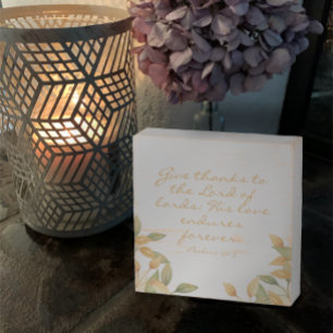 Psalm Give Thanks Personalized Bible Verse Art Wooden Box Sign