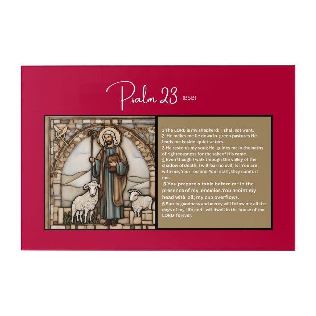 Psalm Message - Psalm 23 - Wall Acrylic Print (Front)
