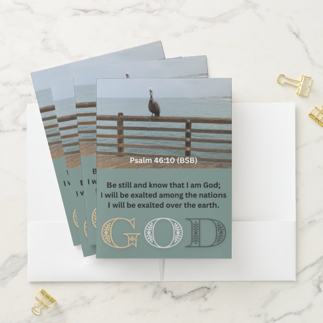 Psalm Message - Psalm 46-10 - 9 x 12 -  Pocket Folder (In Situ)