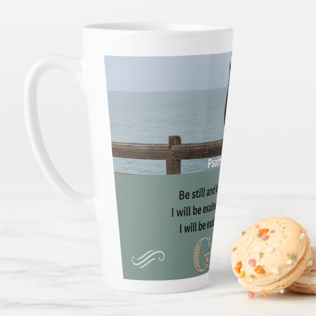 Psalm Message - Psalm 46-10 - Latte Mug (In Situ)