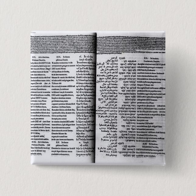 Psalm of David: Psalterim Octaplums, 1516 Pinback Button (Front)