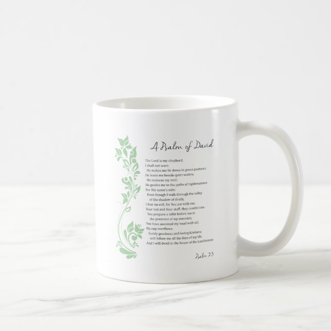 Psalm of David The Lord is my Shepherd Bible Verse Coffee Mug (Right)