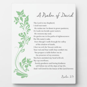 Psalm of David The Lord is my Shepherd Bible Verse Plaque