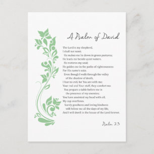 Psalm of David The Lord is my Shepherd Bible Verse Postcard