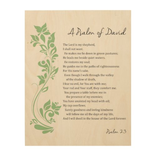 Psalm of David The Lord is my Shepherd Bible Verse Wood Wall Decor