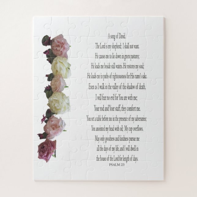 Psalm, Rose White Flower, Challenging Puzzle (Vertical)