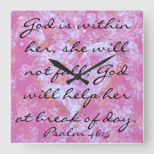 Psalm scripture God is within her wall clock