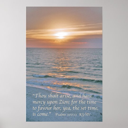 Psalms 10213 With Pensacola Beach Sunrise Poster