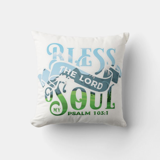 Psalms 103 Christian Design Throw Pillow (Front)