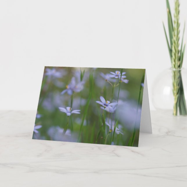 Psalms 115:15 with Blue Flowers Greeting Card (Front)