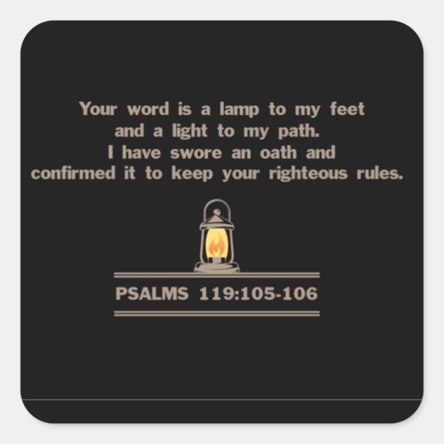 Psalms 119:105-106 square sticker (Front)