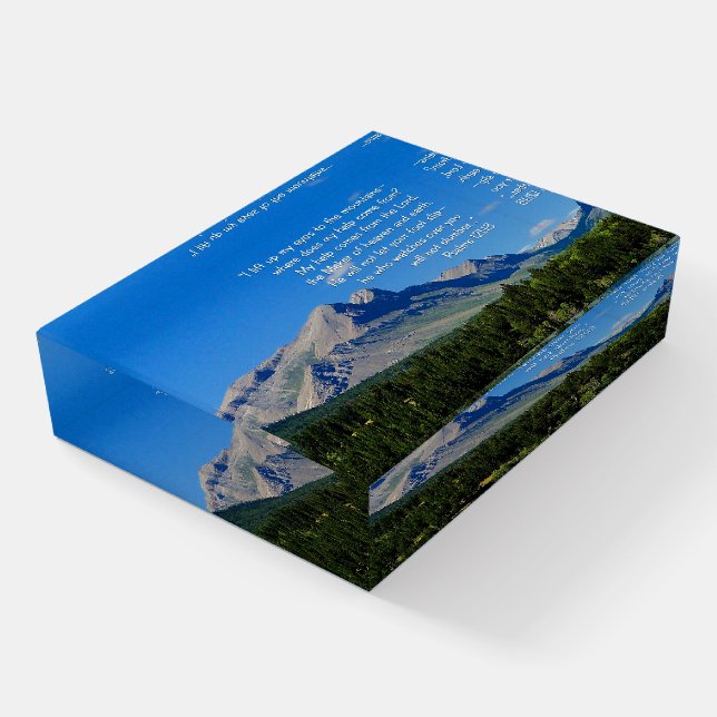 Psalms 121:1-3 Inspirational Paperweight (Angled)