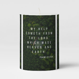 Psalms 121:2 KJV Bible Scripture Pic Pillar Candle