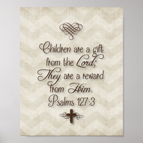 Psalms 1273 Children are a gift from the Lord Poster