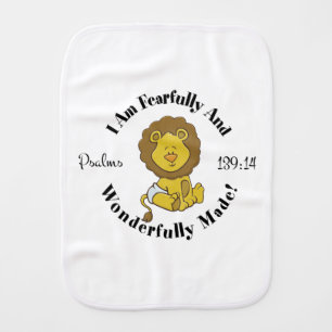 Psalms 139:14 Design for babies and young children Burp Cloth