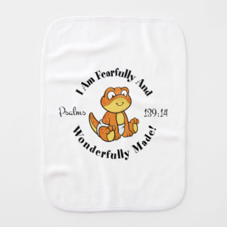 Psalms 139:14 Design (Newt) Burp Cloth