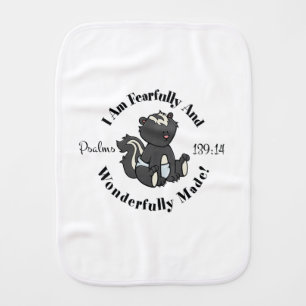 Psalms 139:14 Design (Skunk) Baby Burp Cloth