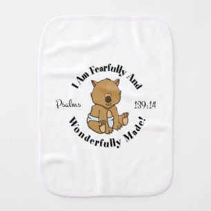 Psalms 139:14 Design (Wombat) Baby Burp Cloth
