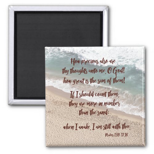 Psalms 139 Gods Thoughts Sand Scripture Magnet