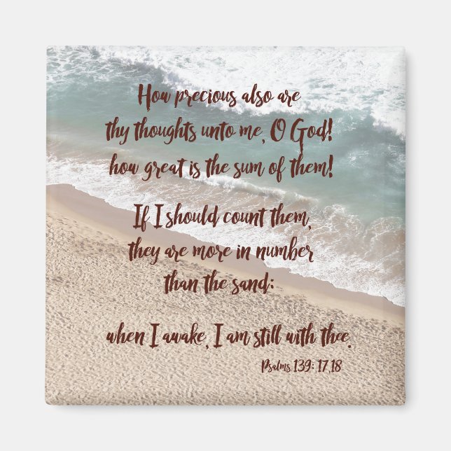 Psalms 139: God's Thoughts Sand Scripture Magnet (Front)