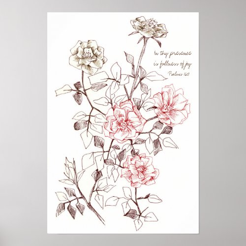 Psalms 1611 Scripture Bible Verse Rose Flowers  Poster