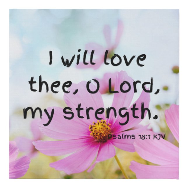 Psalms 18:1 Bible Verse KJV Pic Wall Art (Front)