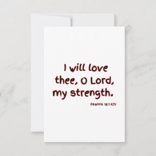 Psalms 18:1 KJV Bible Verse Flat Greeting Card