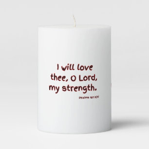 Psalms 18:1 KJV Bible Verse Pillar Candle