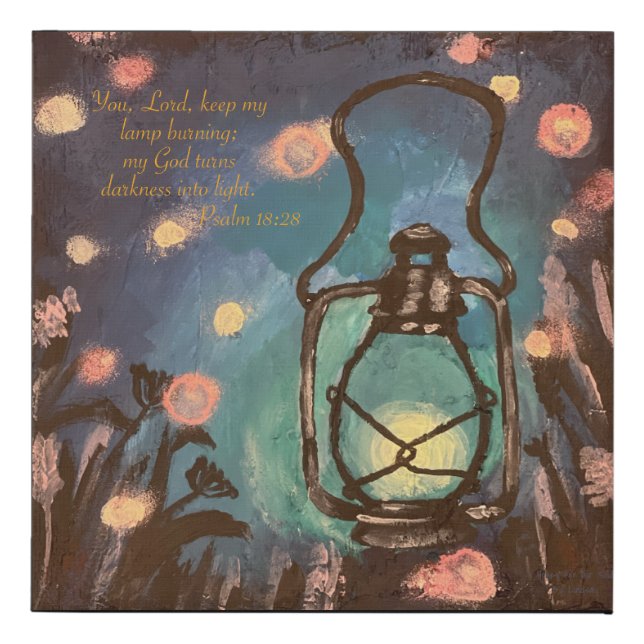 Psalms 18:28 - God turns darkness into light. Faux Canvas Print (Front)