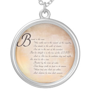 Psalms 1:1-3 Christian Scripture Necklace Jewelry