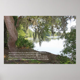 Psalms 1:1-3 (Poster with Rio and Horizontal Tree) Poster
